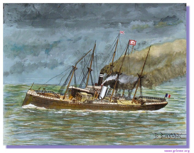Toile de B.BERNADAC - La collision entre le Manora et le Château-Margaux