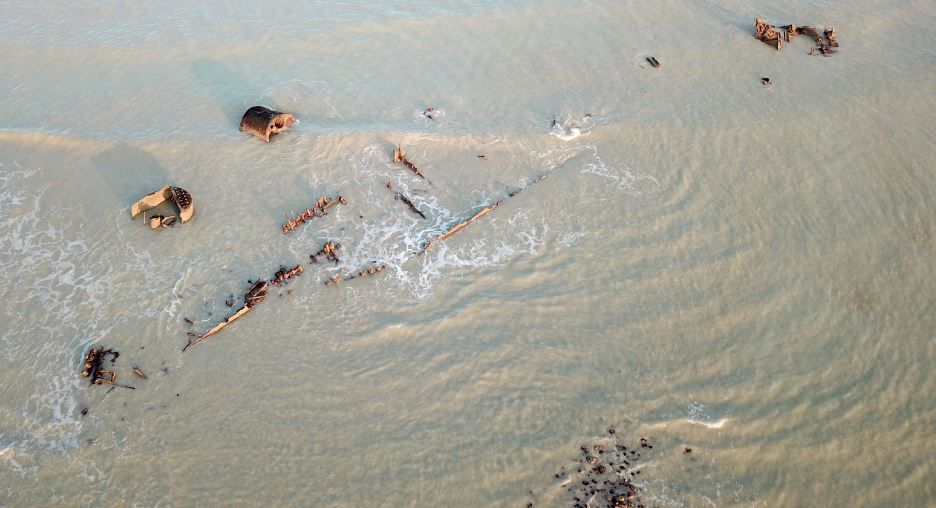 Etendue des vestiges du Cérons (Photo drone GRIEME)
