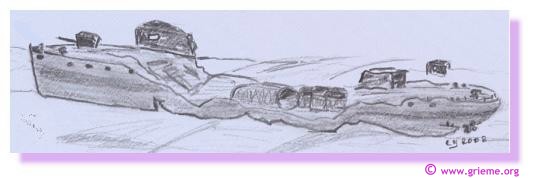 Le H.M.S. Hussar.... coulé en Manche