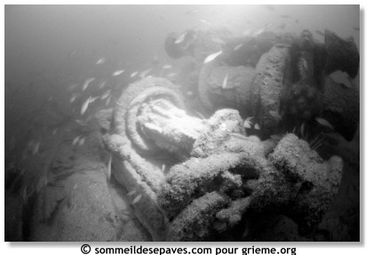 un des deux treuils de charge du Pylades