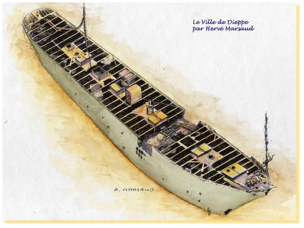 Le Ville de Dieppe croqué par Hervé MARSAUD